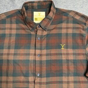 RSVLTS Shirt Mens 2XL Maroon Flannel Yellowstone Dare Mighty Things BorelandFlex
